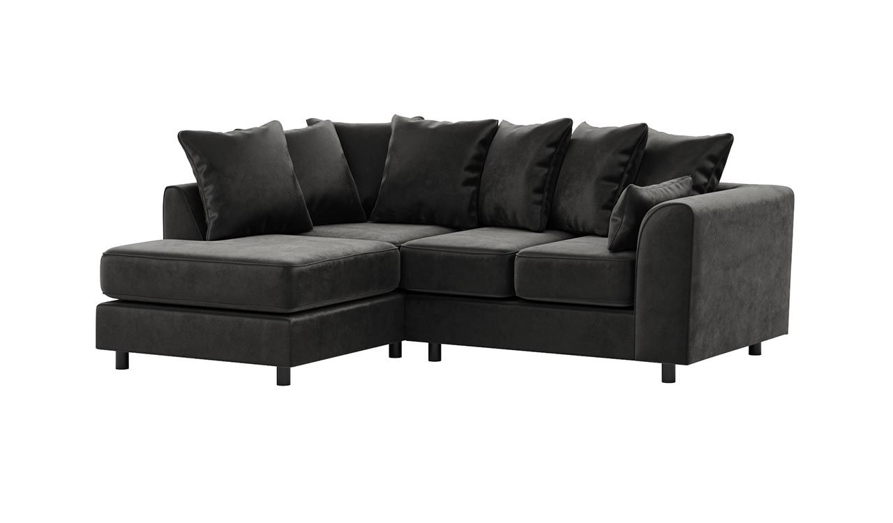 Black Plush Velvet Sofa