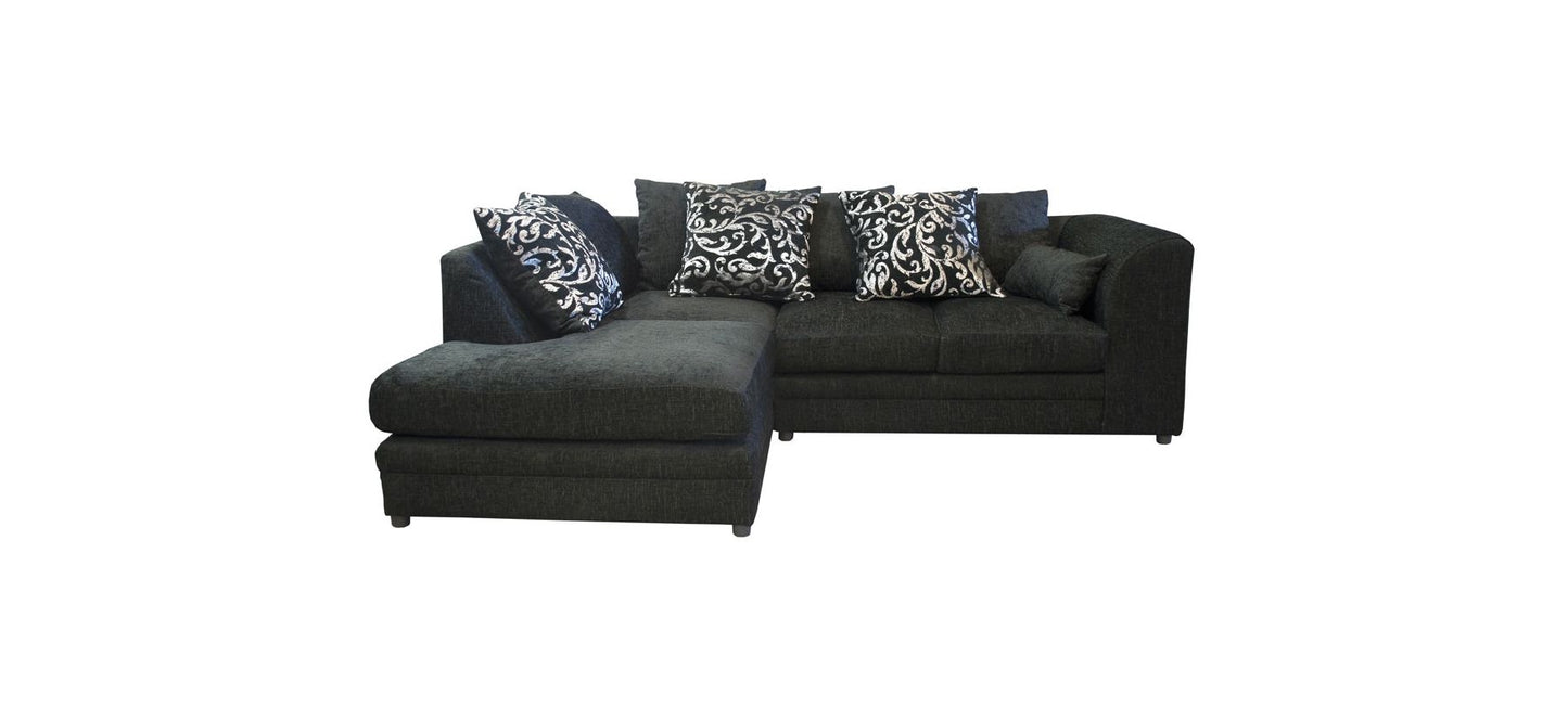 Black Zina Chenille Fabric Sofa