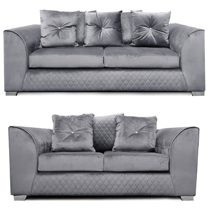 Plush Velvet Sofas black, grey, blue