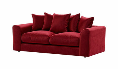 Red Plush Velvet Sofa