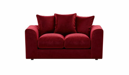 Red Plush Velvet Sofa