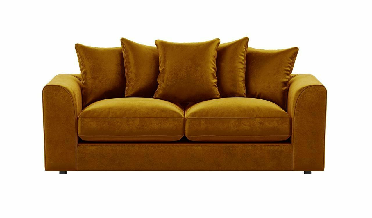 Gold Plush Velvet Sofa