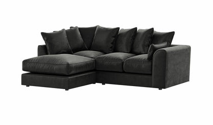 Black Plush Velvet Sofa