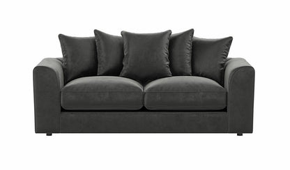 Black Plush Velvet Sofa