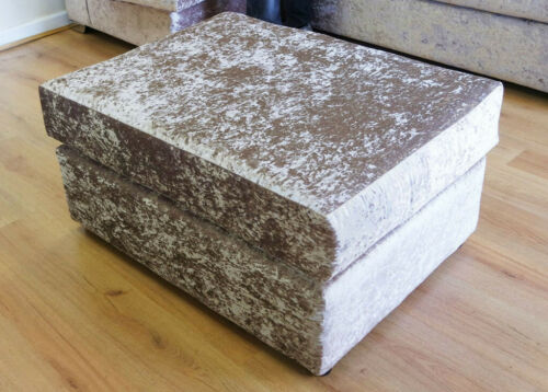 Silver Crushed Velvet Footstool